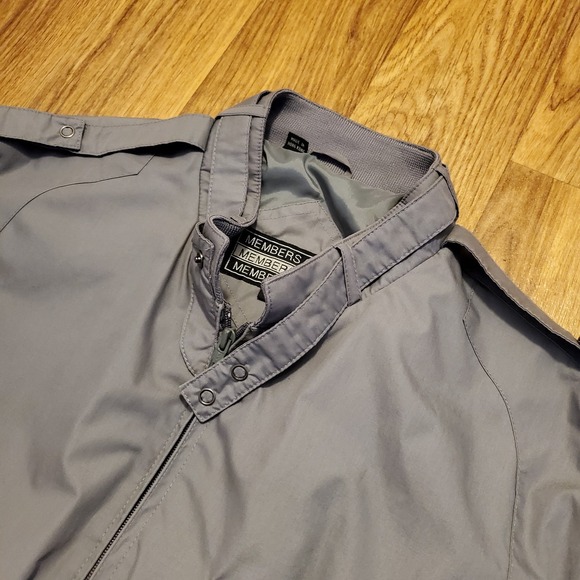 Vintage 80s Members Only Bomber Jacket Men 44 Gray Lined Full Zip Hong Kong - Picture 1 of 8
